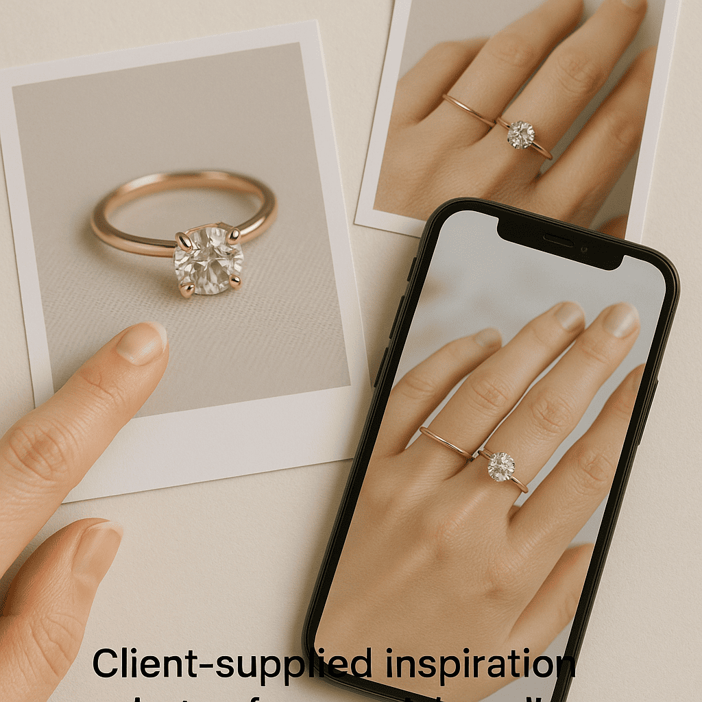 Custom diamond ring inspiration from client