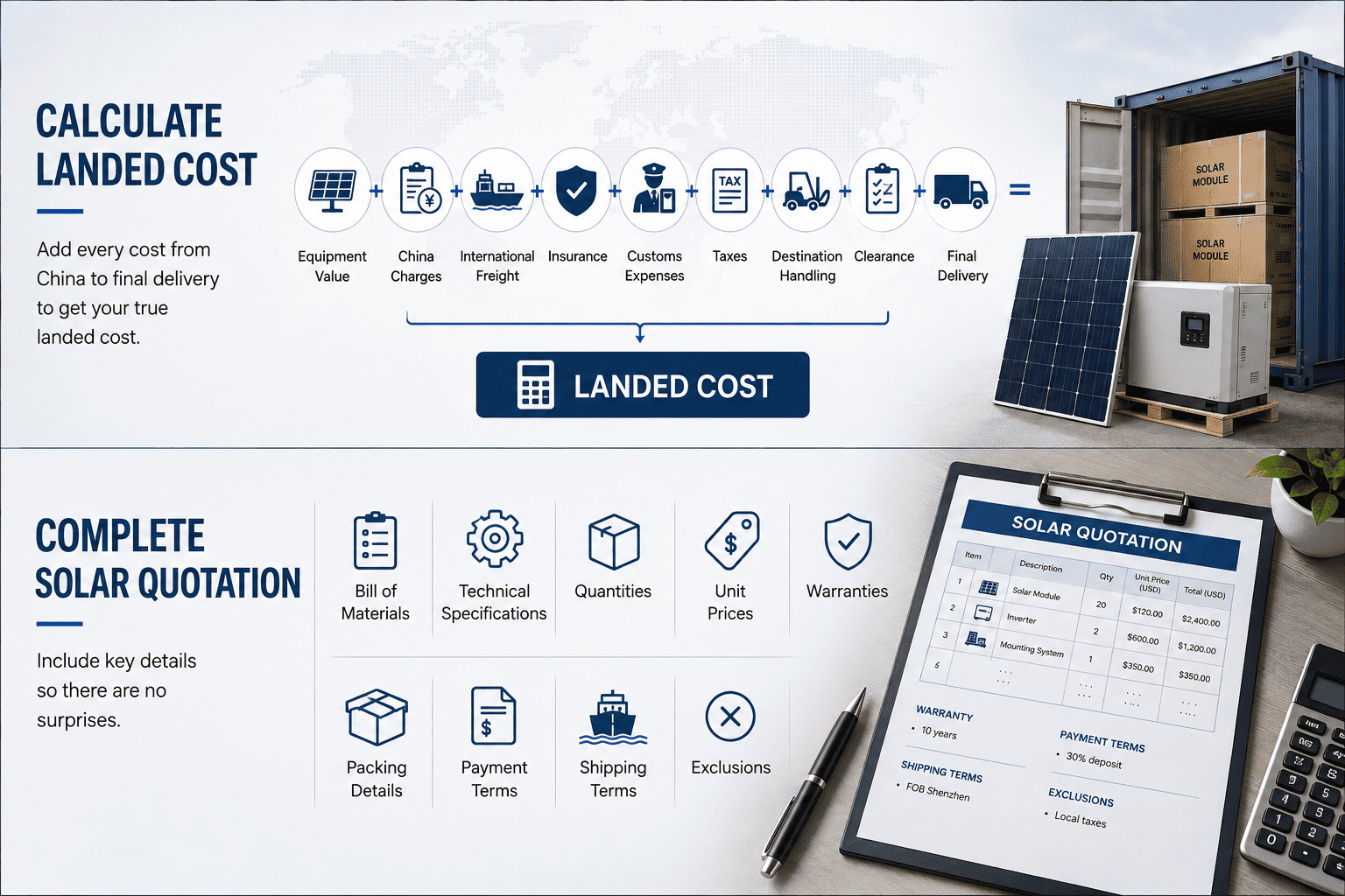 commercial solar system quotation and bill of materials
